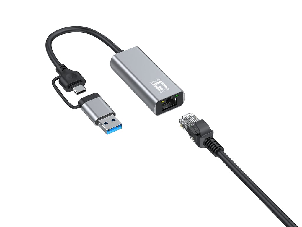 LevelOne USB 0423 scheda di rete e adattatore Ethernet 2500 Mbit/ - vue 3