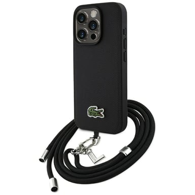 Étui Etui Lacoste Iconic Petit Pique Crossbody Cord pour iPhone 15 Pro Max noir