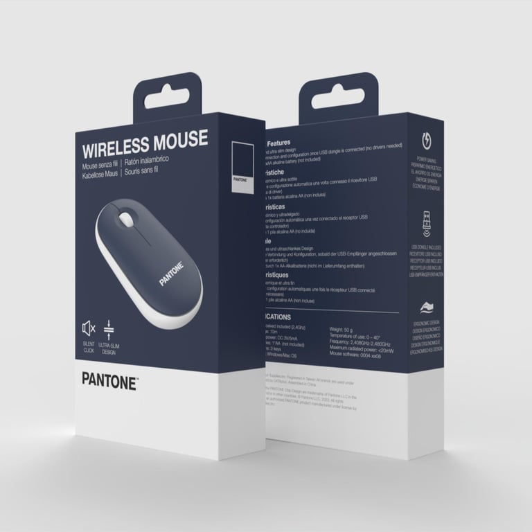 Souris Pantone PT-MS001 – Sans Fil, Droitier, 1200 DPI - vue 6