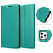 Coque pour Apple iPhone 13 PRO en TURQUOISE PÉTROLE Housse de protection Étui avec fermeture magnétique, fonction de support et compartiment pour carte