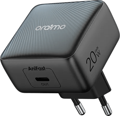 oraimo PowerCube 20W – Chargeur GaN compact avec câble USB-C vers USB-C inclus