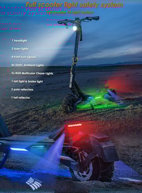 Trottinette électrique - T3 800 W, batterie 48 V 15,6 Ah, 45 km/h, autonomie de 58 km, pneus 10'' et doubles freins à disque