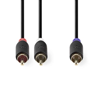 Nedis CABW24000AT30 câble audio 3 m 2 x RCA RCA Anthracite - Neuf