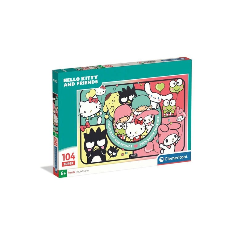 Clementoni Puzzle 104 pièces - Hello Kitty et ses Amis - Puzzle Enfant - Dès 6 ans - Pièces Super
