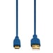Cavo USB-C Flexi-Slim, oro, antitorsione, blu, 0,75 m