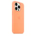 Coque en silicone avec MagSafe pour iPhone 15 Pro Sorbet à l orange