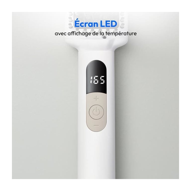 Brosse lissante chauffante MEDION MD19859 46W 5 niveaux 165–210°C céramique/tourmaline écran LED Blanc - Neuf