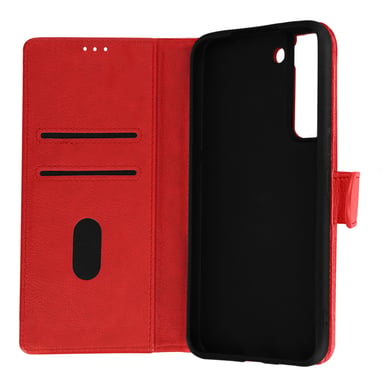 Funda para Samsung Galaxy S22 Tarjetero Soporte Vídeo Rojo