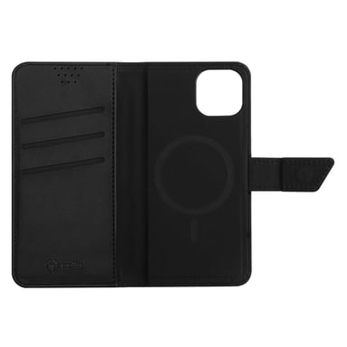 Celly Wallymag funda para teléfono móvil 15,5 cm (6.1'') Funda cartera Negro