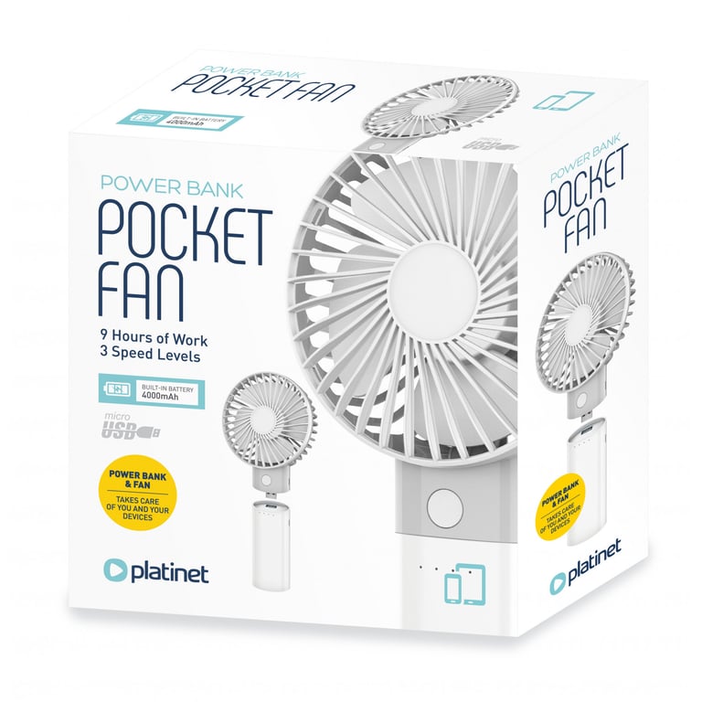 PLATINET Ventilateur de Bureau Rechargeable avec Batterie Externe 4000 mAh 3 étapes Neuf - vue 3