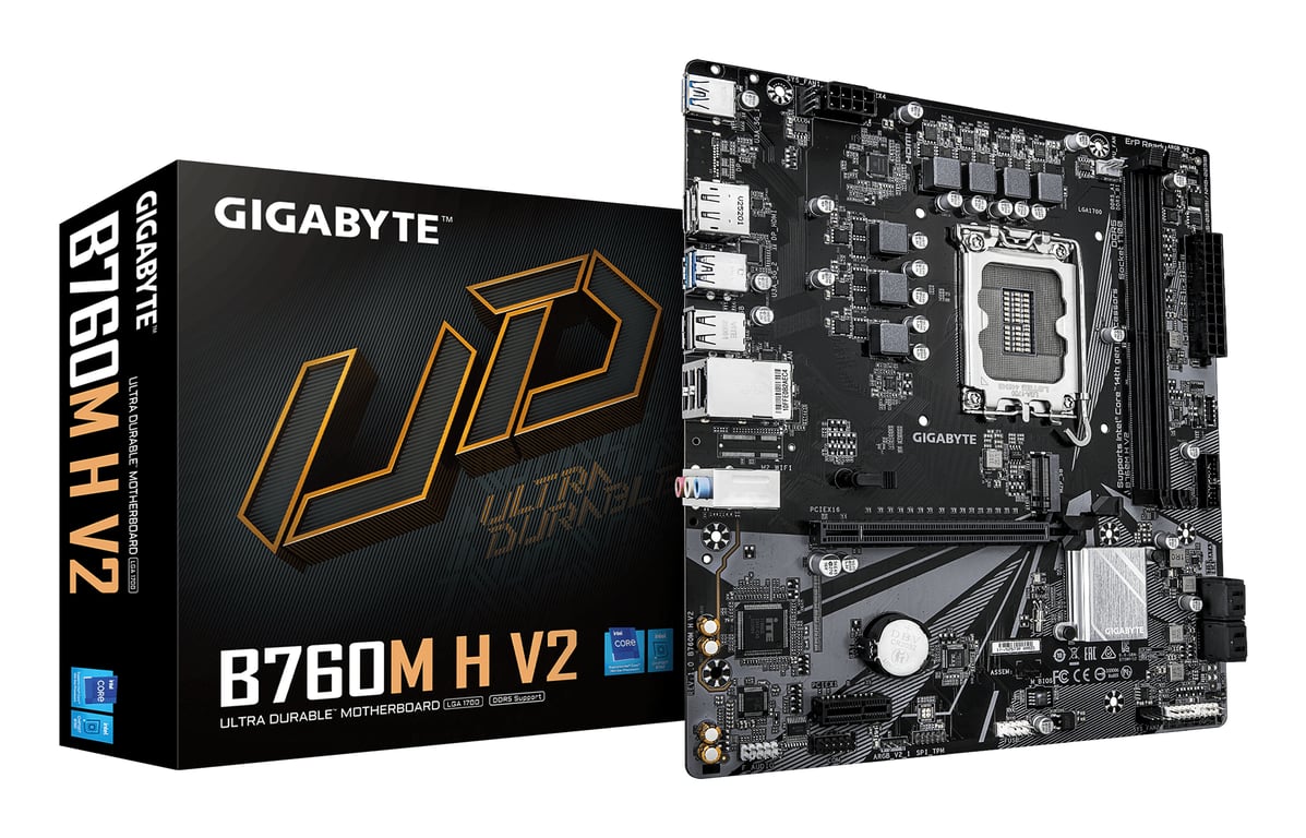 GIGABYTE B760M H V2 Carte Mère Prend en charge les processeurs Intel Core 14e génération VRM numérique 5+1+1 phases jusqu’à - vue 6