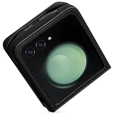 Coque cuir Samsung Galaxy Z Flip5 -  - Marron envoûtant ( Pantone #4e3629 ) - Cuir saffiano