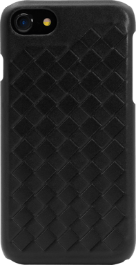 Custodia Treccia in vera pelle per Apple iPhone 6/6s/7/8/SE 2020, nero satinato