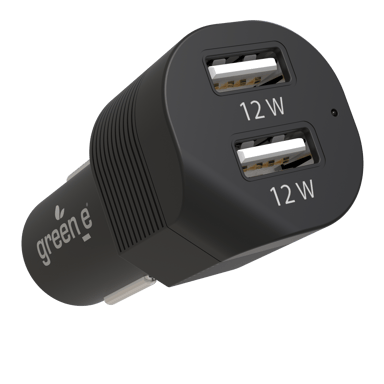 GREEN E - Adaptateur Allume Cigare Ecoconçu 2 USB-A 4,8A pour Voiture