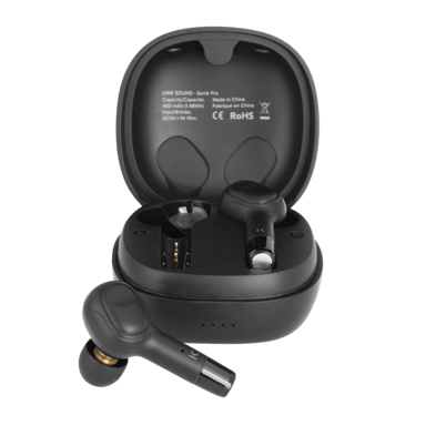 Écouteurs sans fil Sonik Pro intra-auriculaires avec boîtier de chargement, Noir onyx