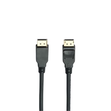 Cable Displayport 2.1 macho/macho con bloqueo - conectores chapados en oro - certificado VESA - 40Gbps- 16k@30Hz - 2m - Negro
