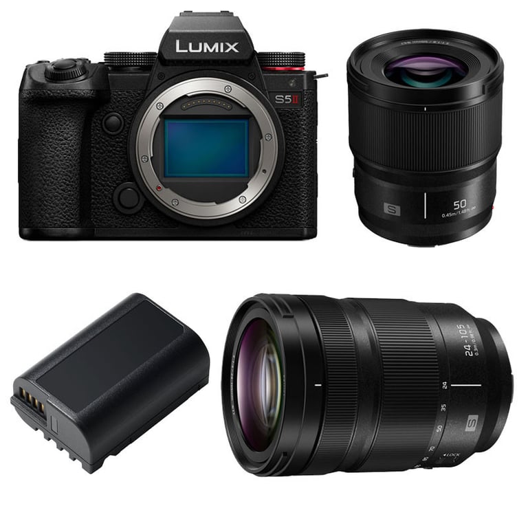 PANASONIC LUMIX S5 MARK II + 24 105 + 50mm f1.8 + 2eme batterie Neuf