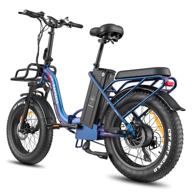 Bicicleta eléctrica plegable FAFREES F20 Max con batería LG de 48 V y 30 Ah y pantalla LCD - azul