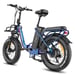 Bicicleta eléctrica plegable FAFREES F20 Max con batería LG de 48 V y 30 Ah y pantalla LCD - azul