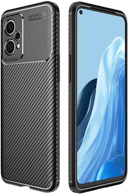 Coque brossée noire pour Oppo Realme 9 Pro Plus 5G / Realme 9 4G  Style Carbon Fiber Antichoc pochette XEPTIO