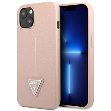 Custodia Guess per iPhone 14 Plus 6,7'' rosa Saffiano Triangle Logo