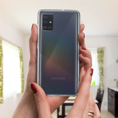 Funda Samsung Galaxy A51 Dura Trasera Integral Suave Delante Transparente