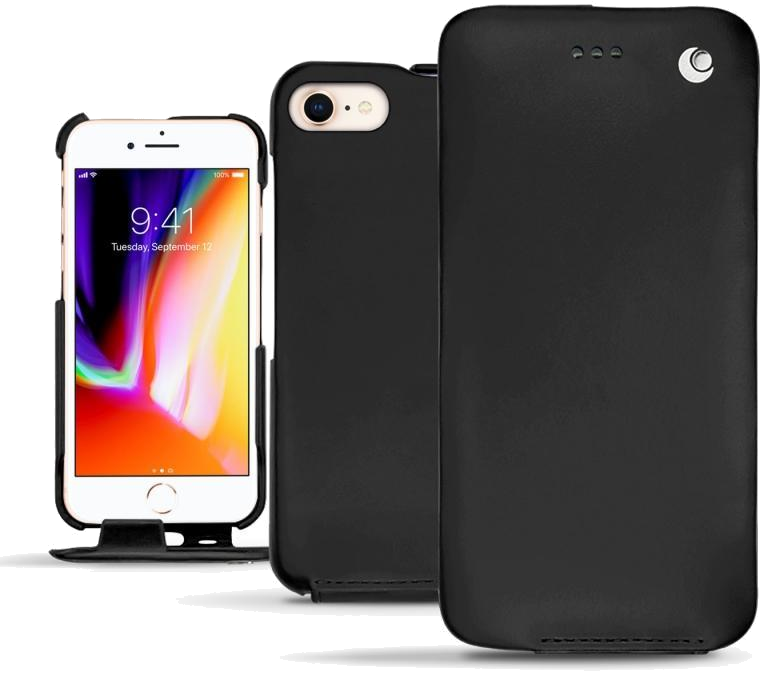 Housse cuir Apple iPhone 8 - Rabat verticalNoir
