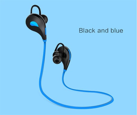 Ecouteurs Bluetooth Sport pour Smartphone Sans Fil Bouton Son Kit Main Libre INTRA-AURICULAIRE Universel (BLEU)