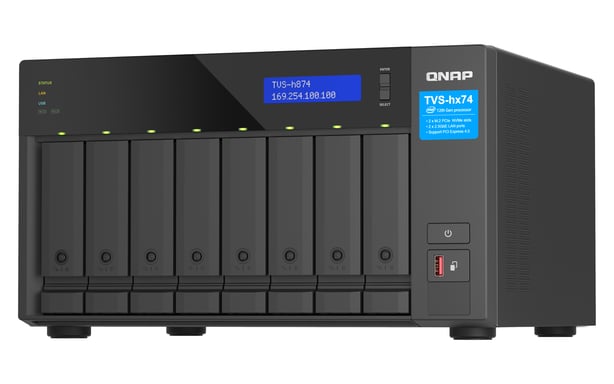 QNAP TVS-h874 NAS Tower Intel® Core? i5-12400 32GB DDR4 QuTS hero Nero