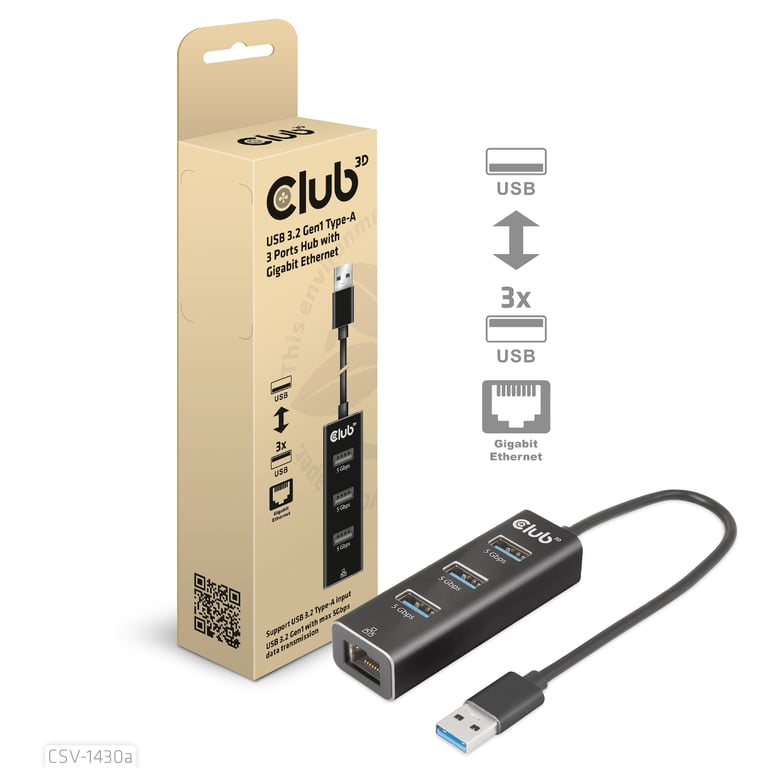 CLUB3D CSV Avec fil USB 3.2 Gen 1 3.1 Gen 1 Type A Neuf