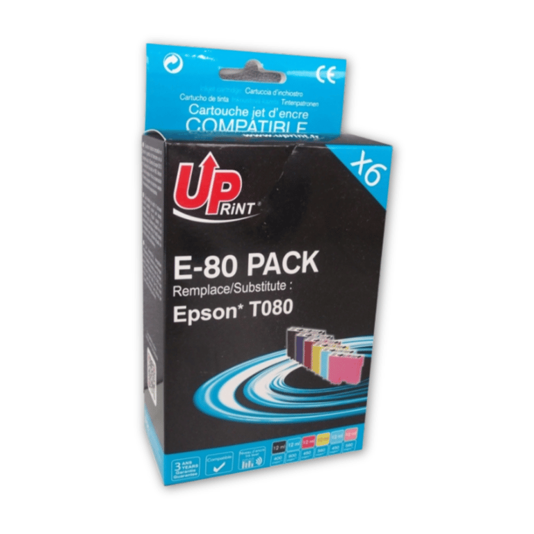 Uprint Pack Compatible Epson T0807, 6 Cartouches