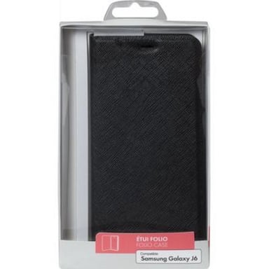 Folio pour Samsung Galaxy J6 Stand Fonction Stand Noir - Circuit court européen Bigben