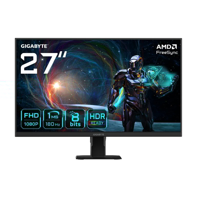 GIGABYTE GS27FA Moniteur de jeu 27 FHD 1920 x 1080 180Hz 1ms 300 cdm² FreeSync HDR Ready HDMI 2.0 Neuf - vue 2