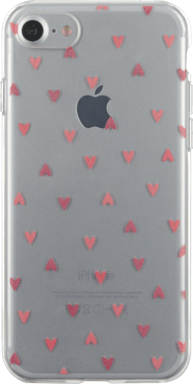 Coque semi-rigide transparente petits coeurs rouges pour iPhone SE (2020)/8/7