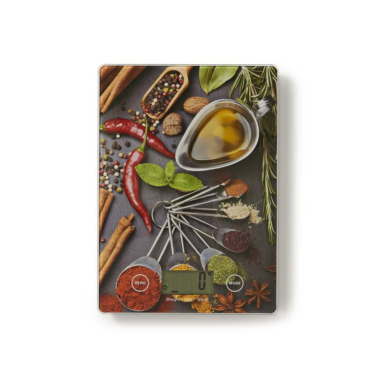 Nedis Kasc113va Balance De Cuisine Numérique Lcd Verre Design Imprimé - vue 2