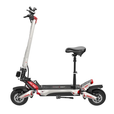 Monopattino elettrico NANROBOT N6 a doppio motore, display NFC, batteria Samsung 72V 30Ah, ammortizzatore di sterzo - argento