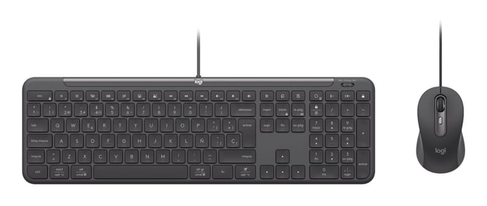 Logitech 920-013345 teclado Ratón incluido Hogar / Oficina USB QWERTY Español Grafito
