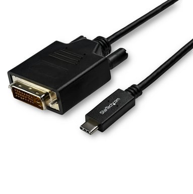 StarTech.com Cable Adaptador de 3m USB-C a DVI 1920 x 1200 - Negro - Cable USB Tipo C a DVI - Cable Conversor de Vídeo USBC