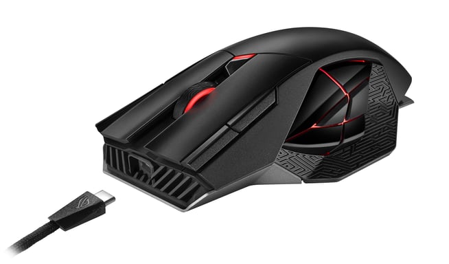 ASUS ROG Spatha X RF Mouse da gioco senza fili per destrorsi + USB Type-A ottico 19000 DPI