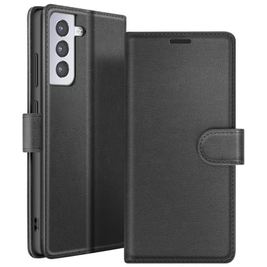 Étui Portefeuille pour Galaxy S21 avec Fonction Support et Languette Magnétique Noir