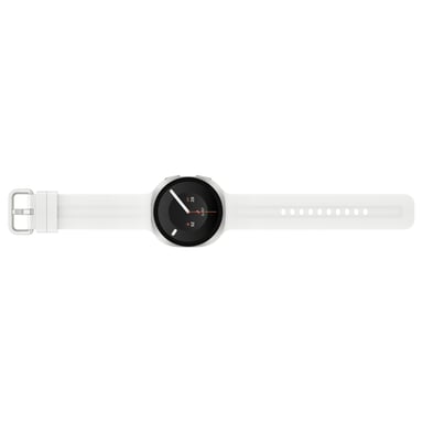Galaxy Watch 9 (2026) GPS, caja de aluminio plateado de 40 mm con correa color crema.