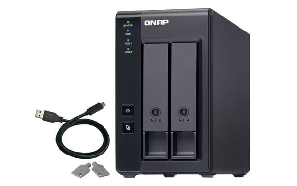 QNAP TR-002 Boîtier de disques de stockage Boîtier disque dur/SSD Noir 2.5/3.5''
