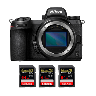 Appareil photo hybride Nikon Z7 II + 3 SanDisk 64GB Extreme PRO UHS-II + Ebook ''20 astuces pour des images qui claquent''