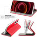 Custodia Folio rossa per Apple iPhone 14 Plus Chiusura magnetica - Funzione Cinema Stand - Custodia per schede inclusa