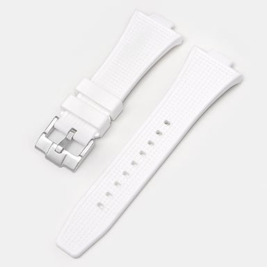 Correa de silicona para reloj Tissot PRX Series White  Hebilla plateada