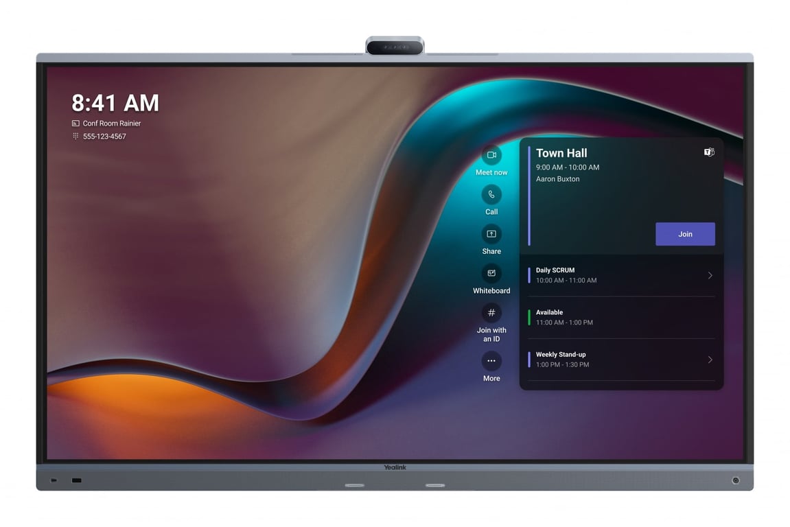 Yealink MeetingBoard 75 Pro 75 écran LCD rétro éclairé par LED interactive avec tableau interactif intégré écran tactile touch caméra 4K et réseau de 16 microphones Android 4K UHD 3840 x 2160 - vue 3