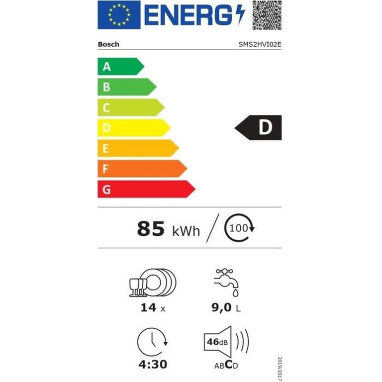 Lave-Vaisselle Pose Libre BOSCH SMS2HVI02E – 14 Couverts, 46 dB, 5 Programmes - vue 7