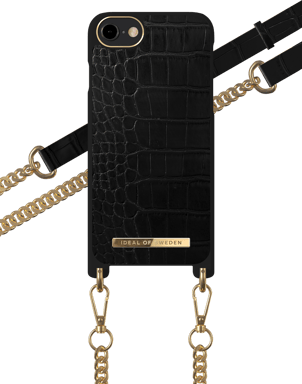 Funda Collar Croco Bandolera para Apple iPhone 6/7/8/SE/SE22 - Negro