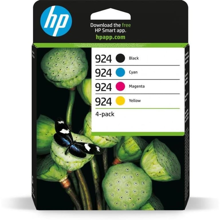 Pack d'encres HP 924 original CMYK (4 cartouches) pour OfficeJet Pro Noir Cyan Magenta Jaune - Neuf