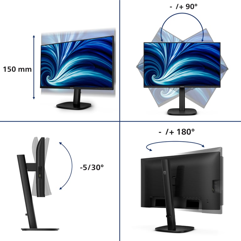 Philips 24B2U3601 écran plat de PC 60 5 cm 23.8 2560 x 1440 pixels Quad HD LCD Neuf - vue 3